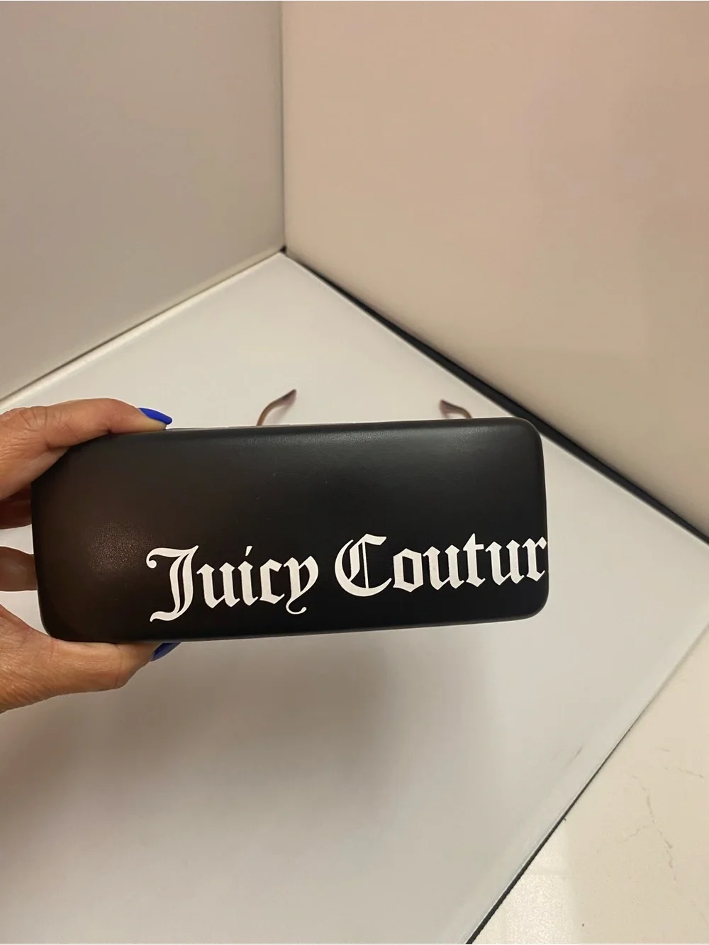Juicy Couture Rose Gold Metal Frame Eyeglasses with Black Logo Case,pink accents
